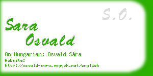 sara osvald business card